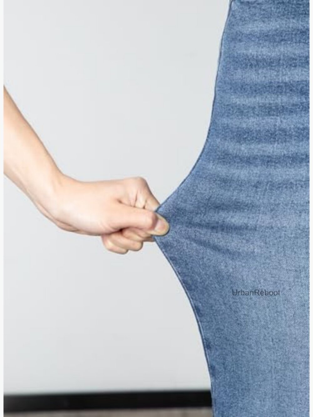 Wide Leg Jeans High Waisted Stretchy Straight Baggy Drawstring Denim - Picture 6 of 7